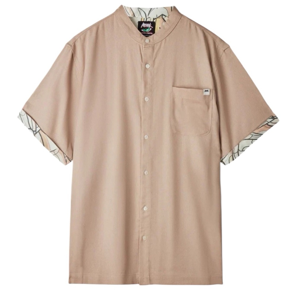 ABSTRK X Tango Hotels linen short sleeve button up shirt SZ XL